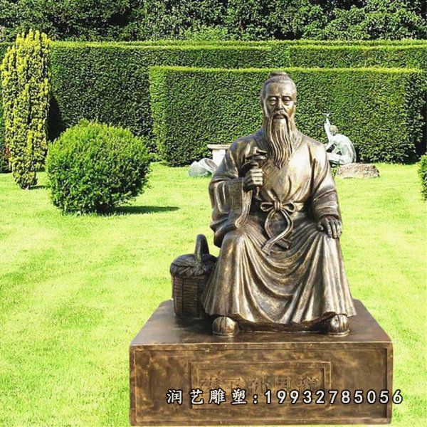 学校孙思邈铜雕人物