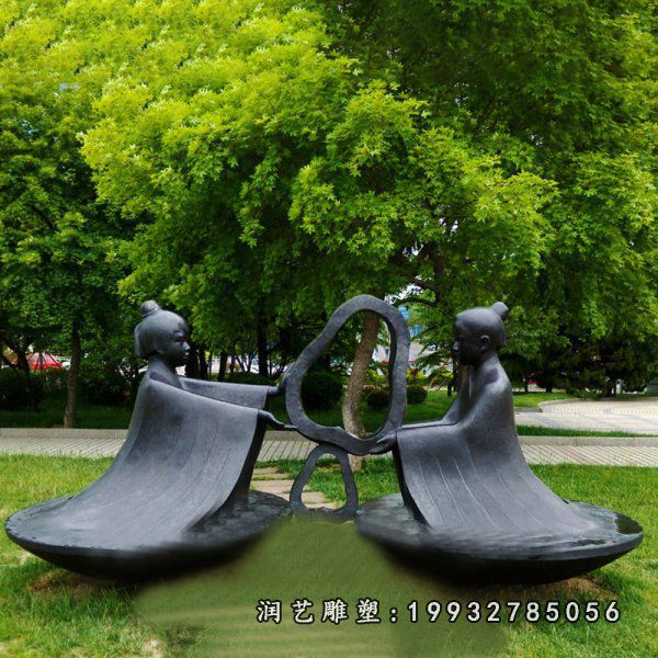 游乐场孔融让梨铜雕
