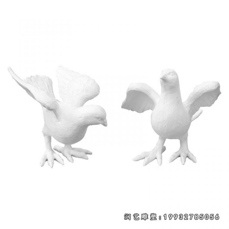 学校玻璃钢白鸽动物雕塑 