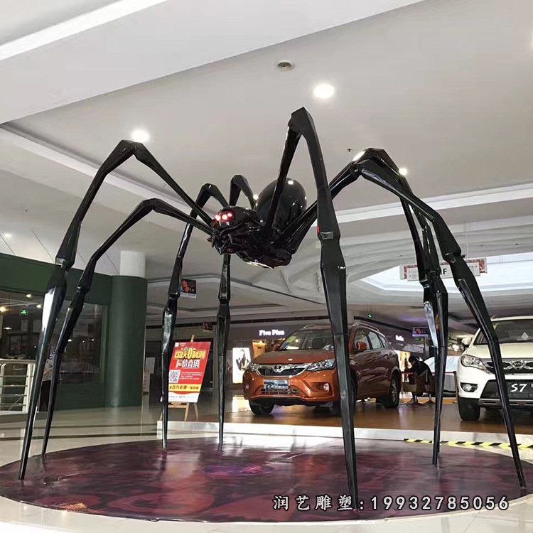 公园玻璃钢蜘蛛动物雕塑
