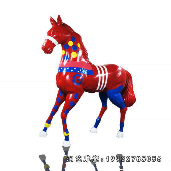企业玻璃钢马动物雕塑