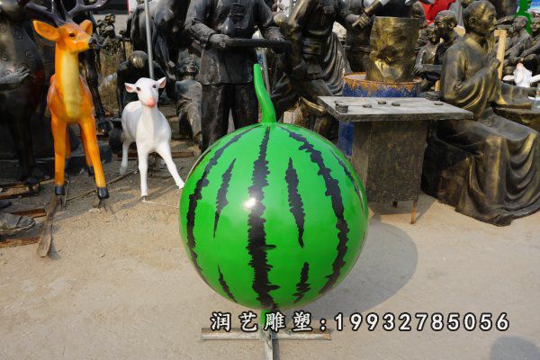 公司玻璃钢西瓜景观雕塑