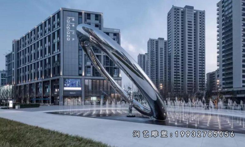 不锈钢圆环雕塑 (349)