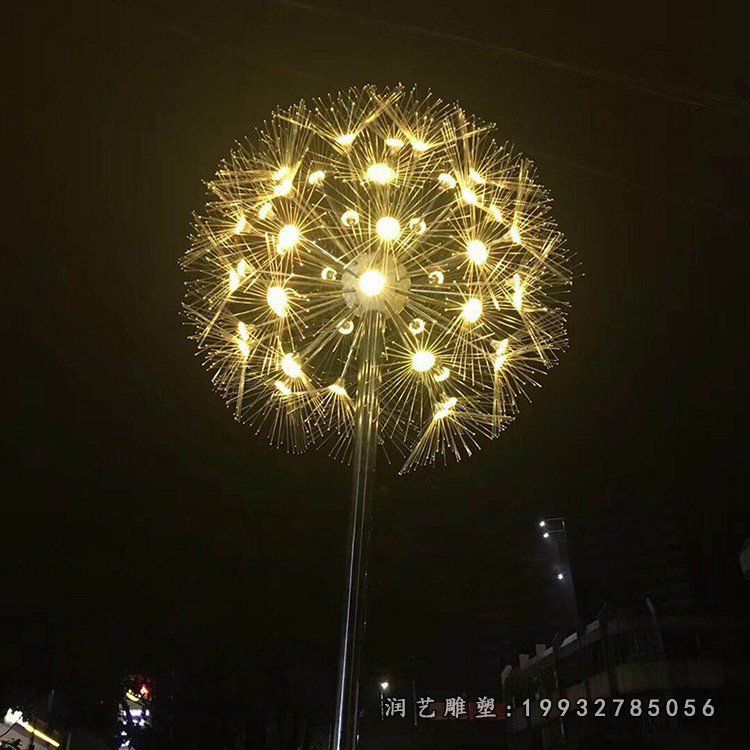 草坪不锈钢蒲公英景观雕塑