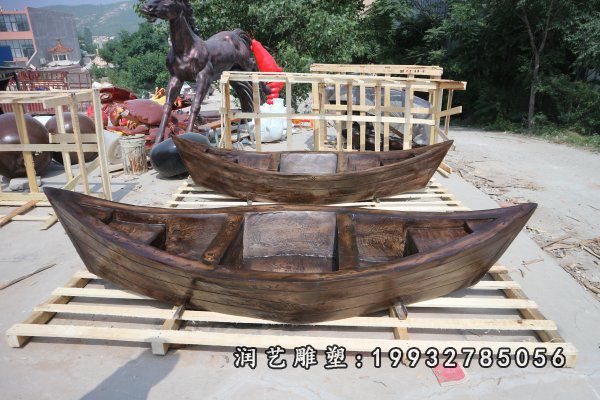 企业玻璃钢船景观雕塑
