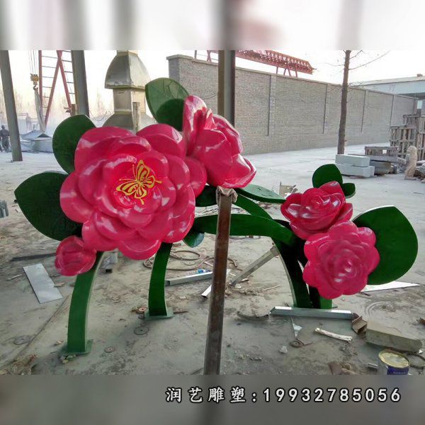 不锈钢花雕塑 (97)