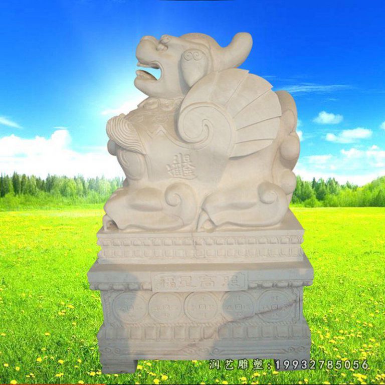 大理石貔貅   石雕公园动物雕塑