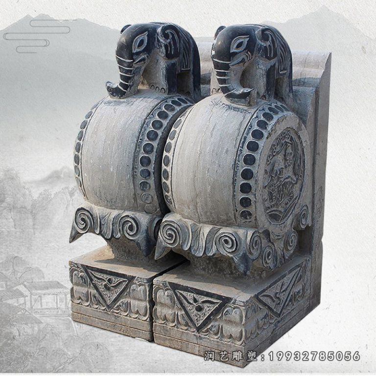 商场招财门墩景观石雕