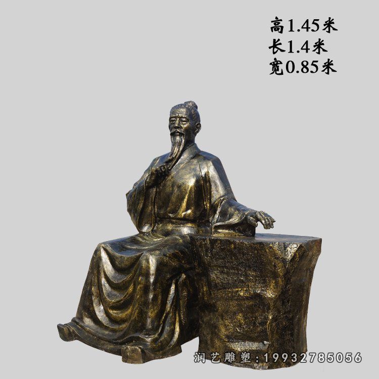 中医诊脉铜雕 (2)
