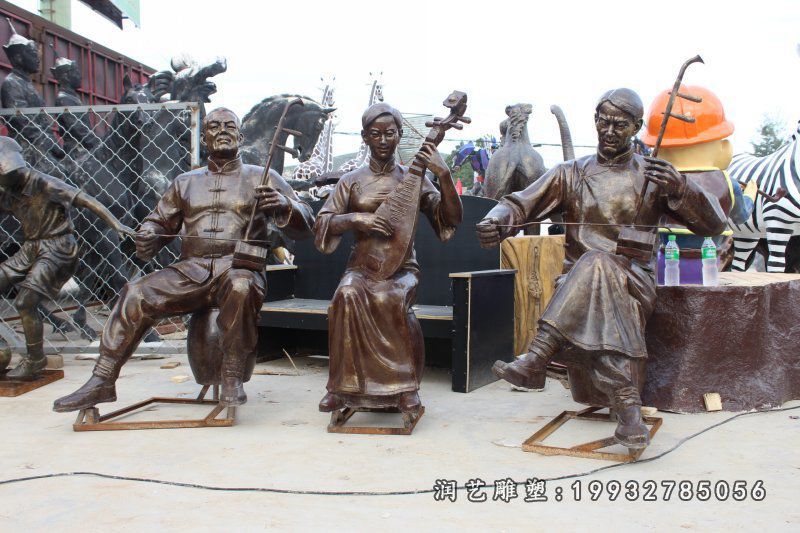 企业演奏人物铜雕