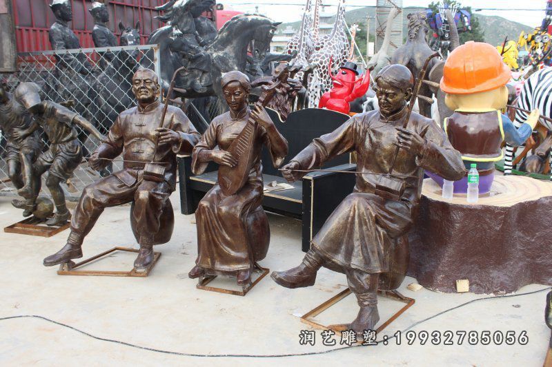 奏乐人物铜雕塑 (3)