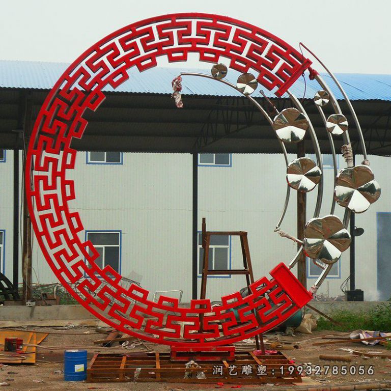 不锈钢圆环雕塑 (3)