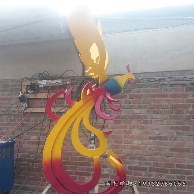 不锈钢凤凰雕塑 (340)