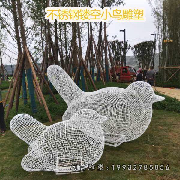 景区不锈钢鸟动物雕塑