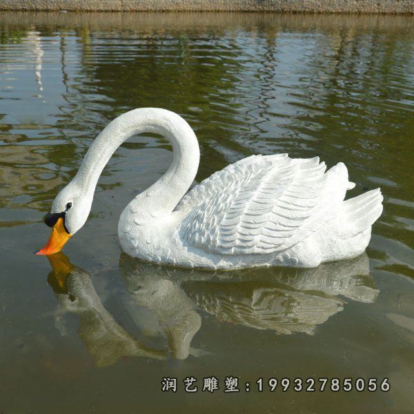 商场玻璃钢天鹅动物雕塑