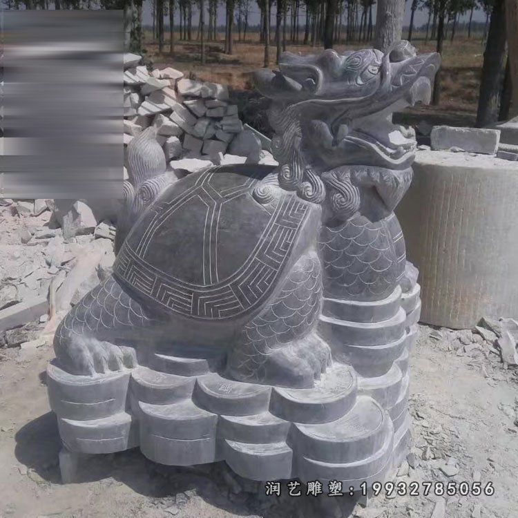 学校龙龟动物石雕