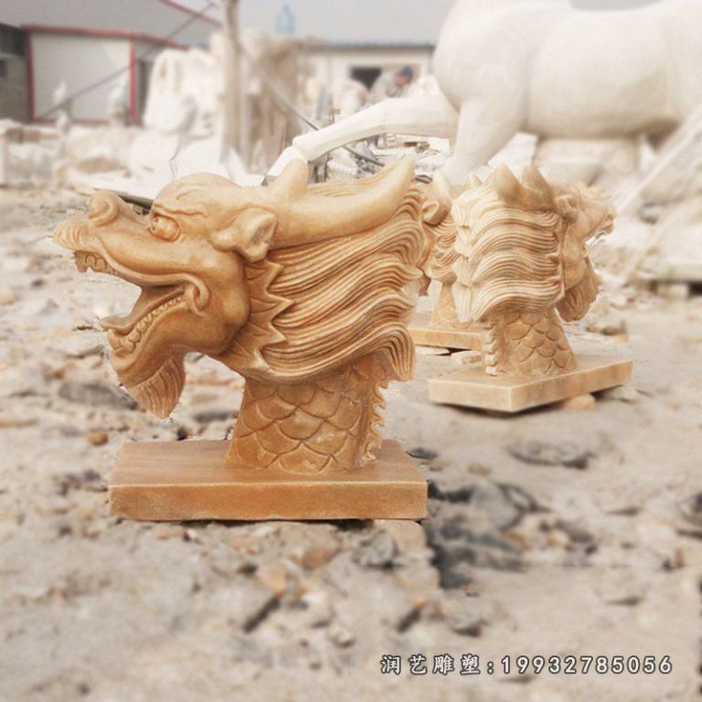 晚霞红喷水龙头雕塑,景观石雕