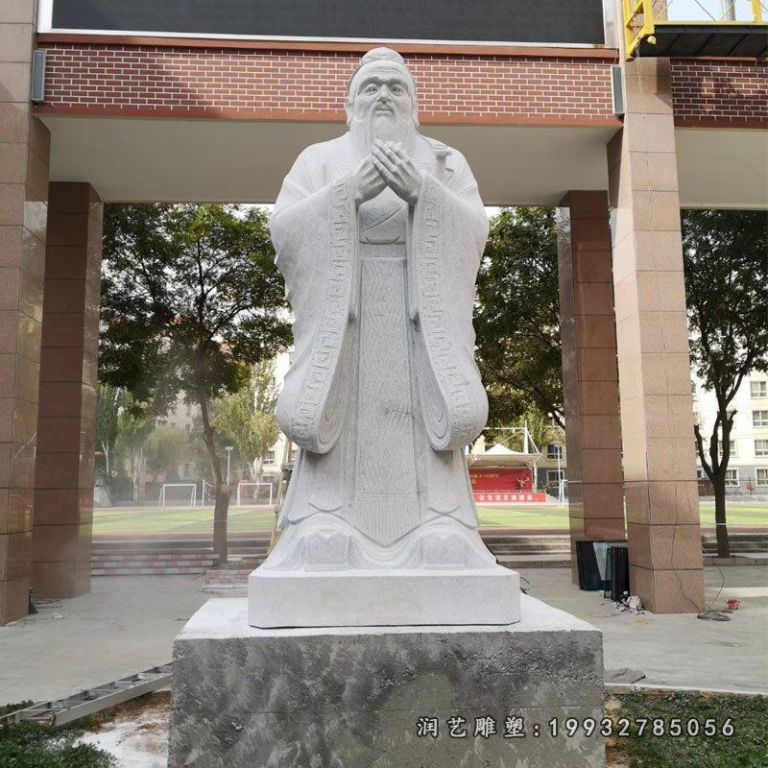 学校门口孔子石雕 (2)