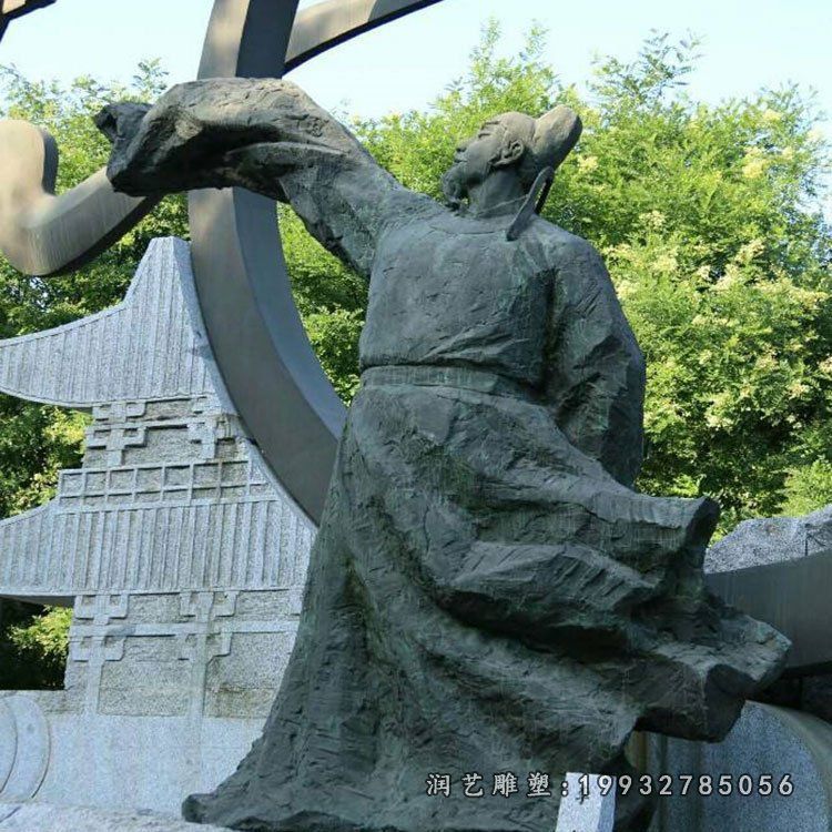 景区景点李白人物石雕