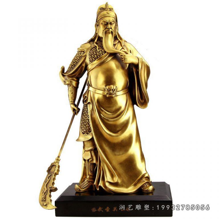 武圣关公铜雕,古代人物雕塑