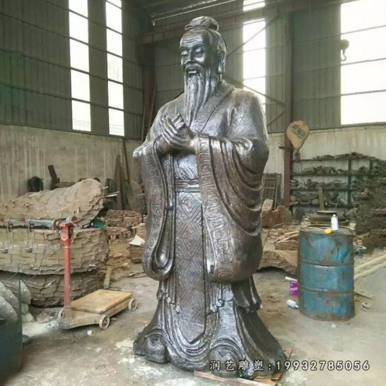 酒店老子人物铜雕
