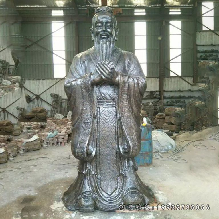 老子铜雕,铸铜老子雕塑,校园名人铜雕 (1)