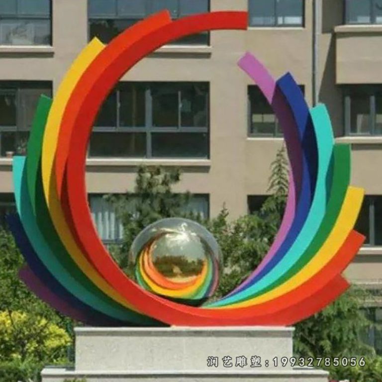 医院不锈钢彩虹景观雕塑