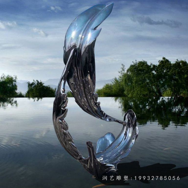 企业不锈钢羽毛景观雕塑