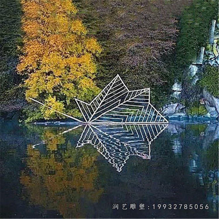 商场不锈钢枫叶景观雕塑