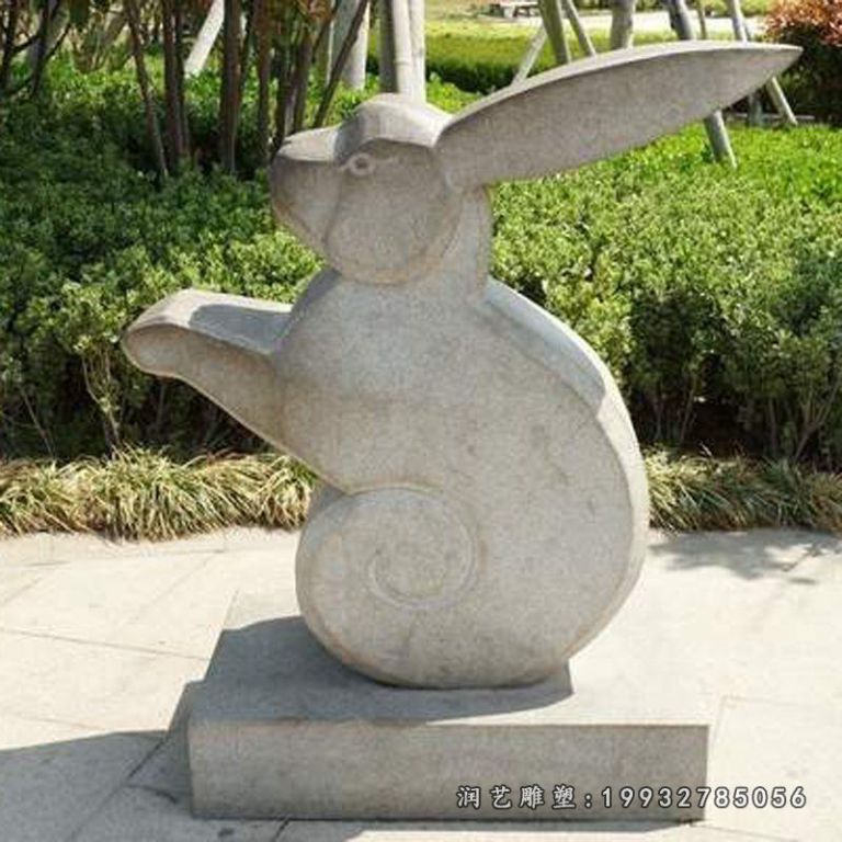 公园动物雕塑,大兔子石雕