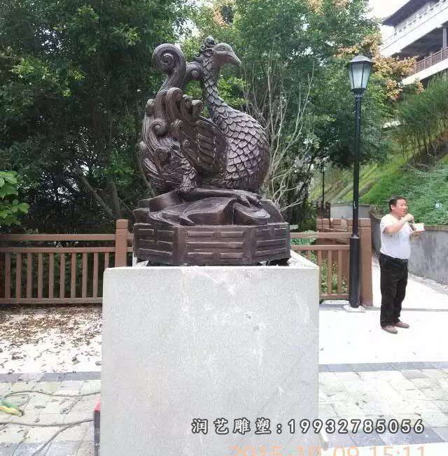 小区朱雀动物铜雕