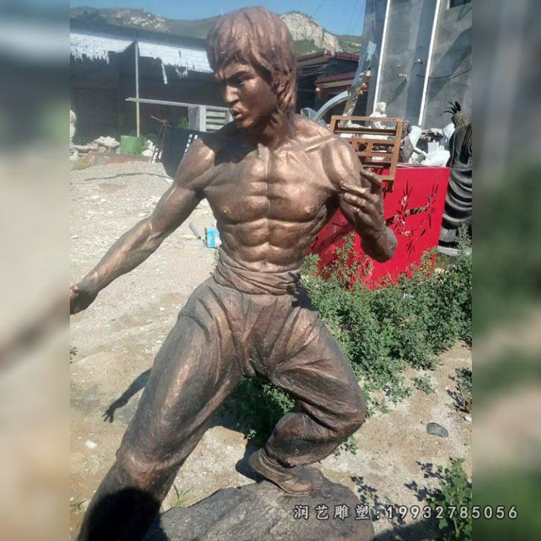商业街李小龙人物铜雕