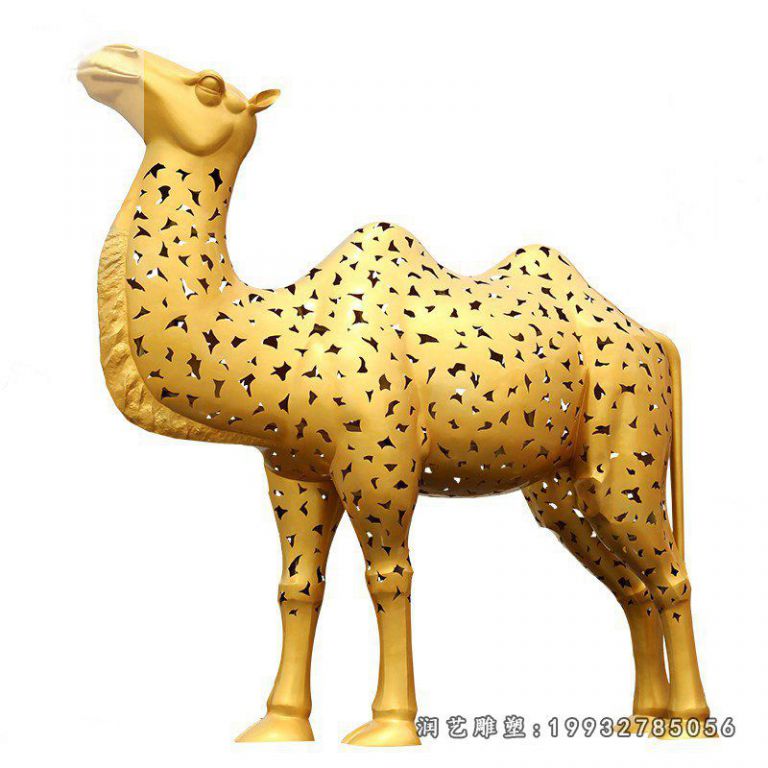广场不锈钢骆驼动物雕塑