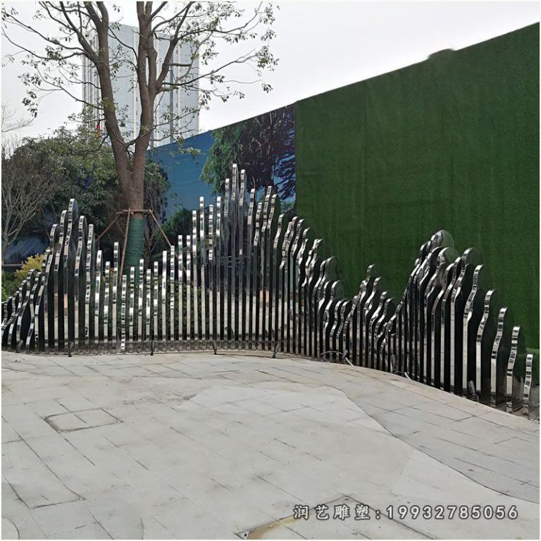 小区不锈钢假山景观雕塑