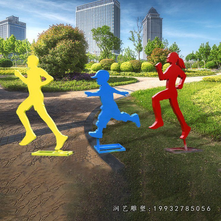 不锈钢跑步人物雕塑 (141)