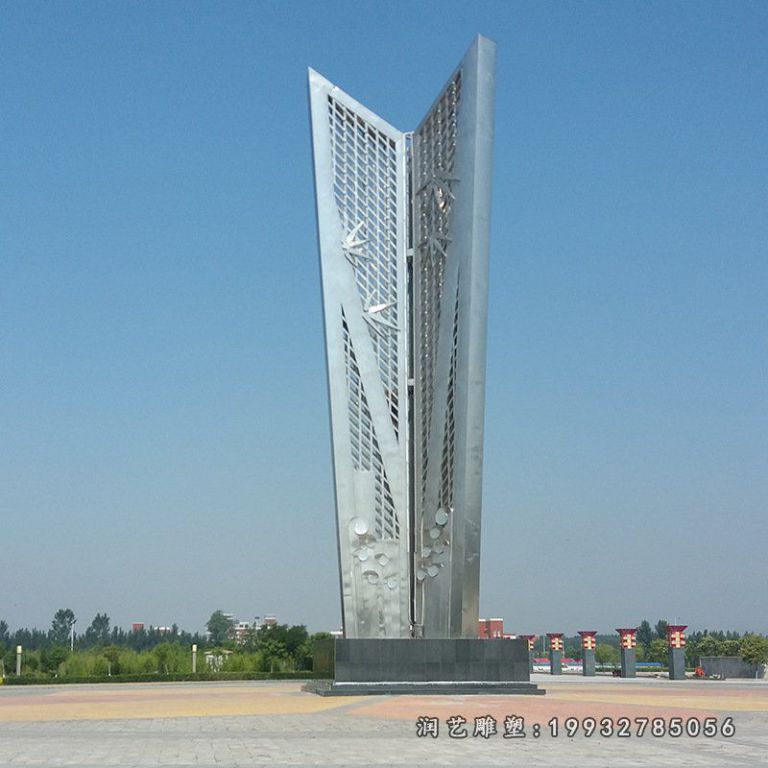 竹林水乡不锈钢镂空雕塑 (2)