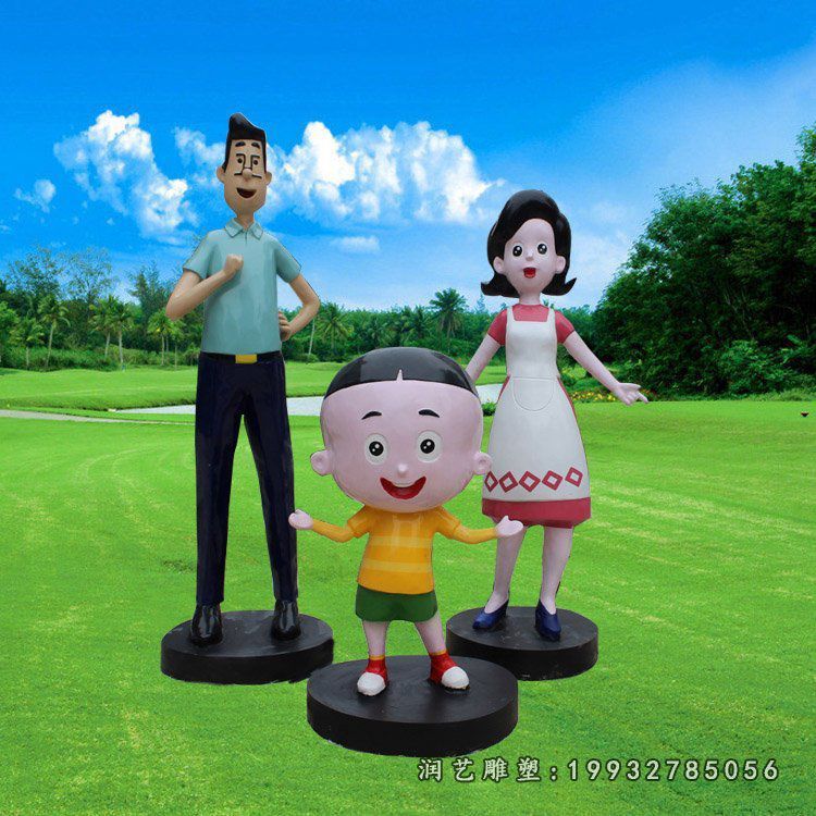 广场玻璃钢大头儿子卡通雕塑