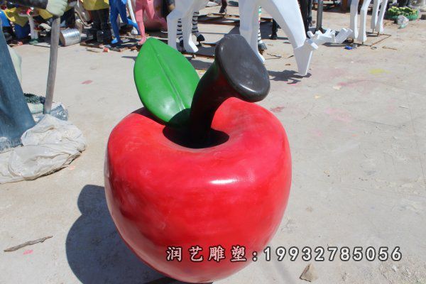 公园玻璃钢苹果景观雕塑