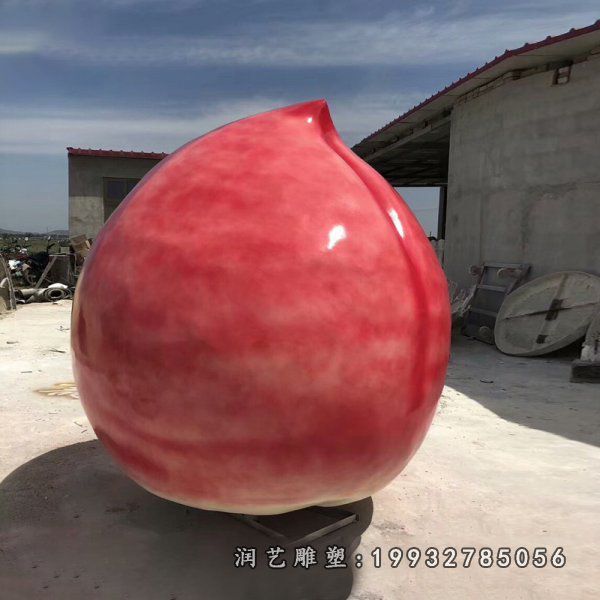 广场玻璃钢桃子景观雕塑