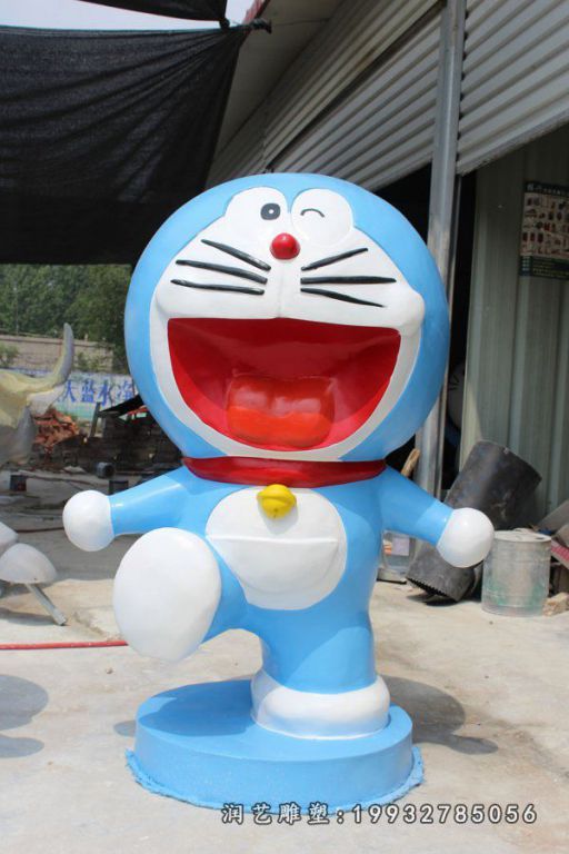 学校玻璃钢哆啦A梦卡通雕塑