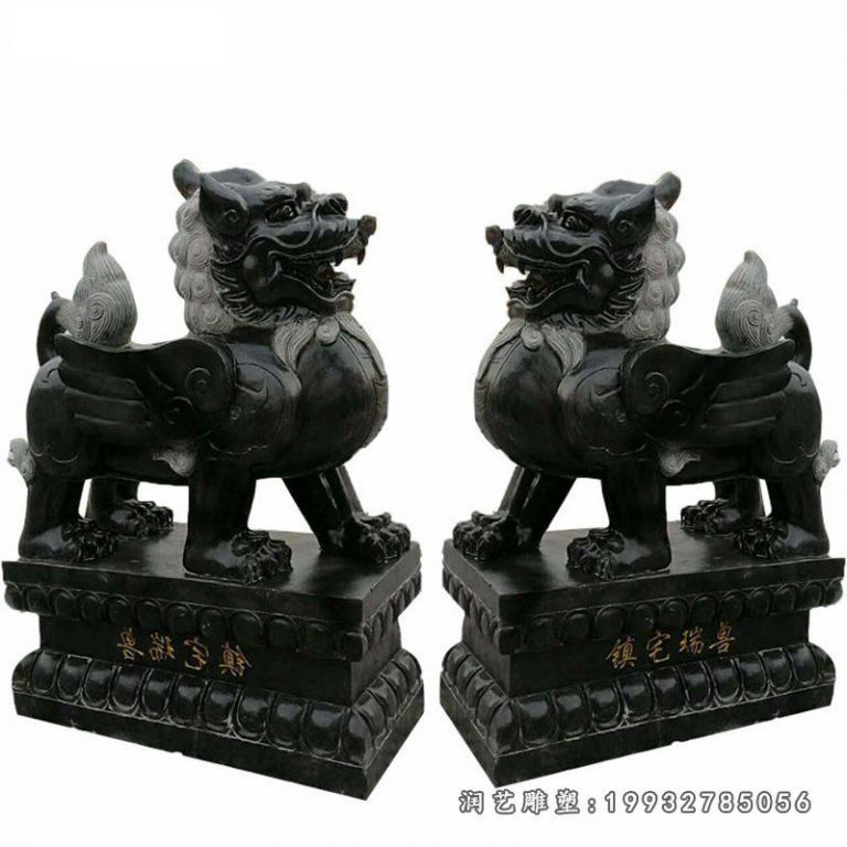 镇宅瑞兽石雕,青石貔貅雕塑 (2)