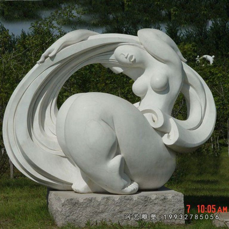 抽象美女石雕,公园抽象石雕