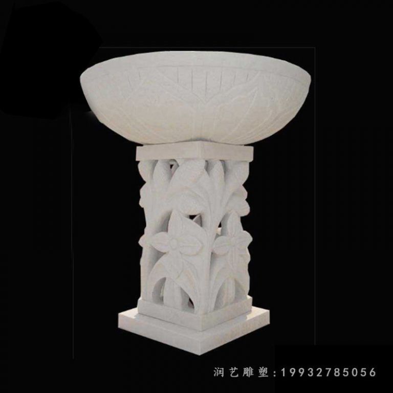 医院汉白玉花盆景观石雕