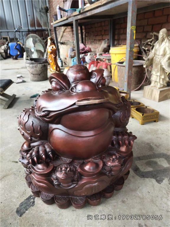 小区金蟾动物铜雕