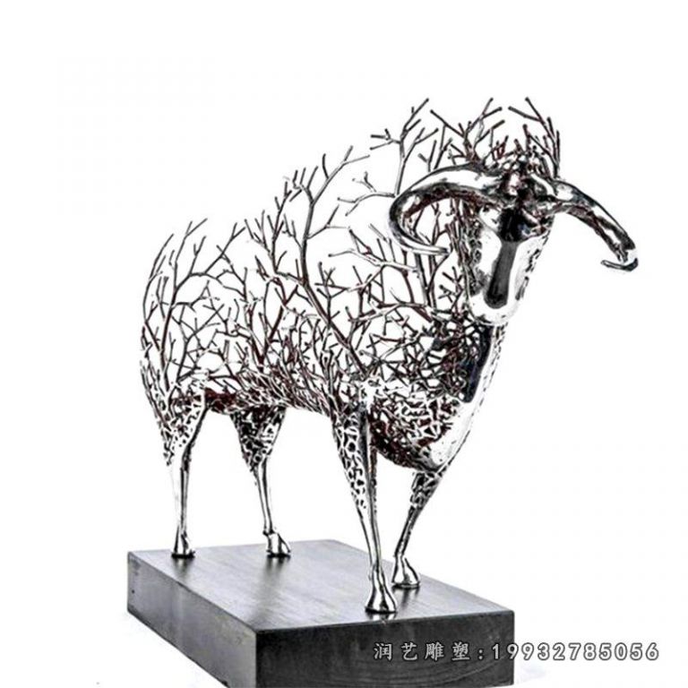 不锈钢羊雕塑 (12)