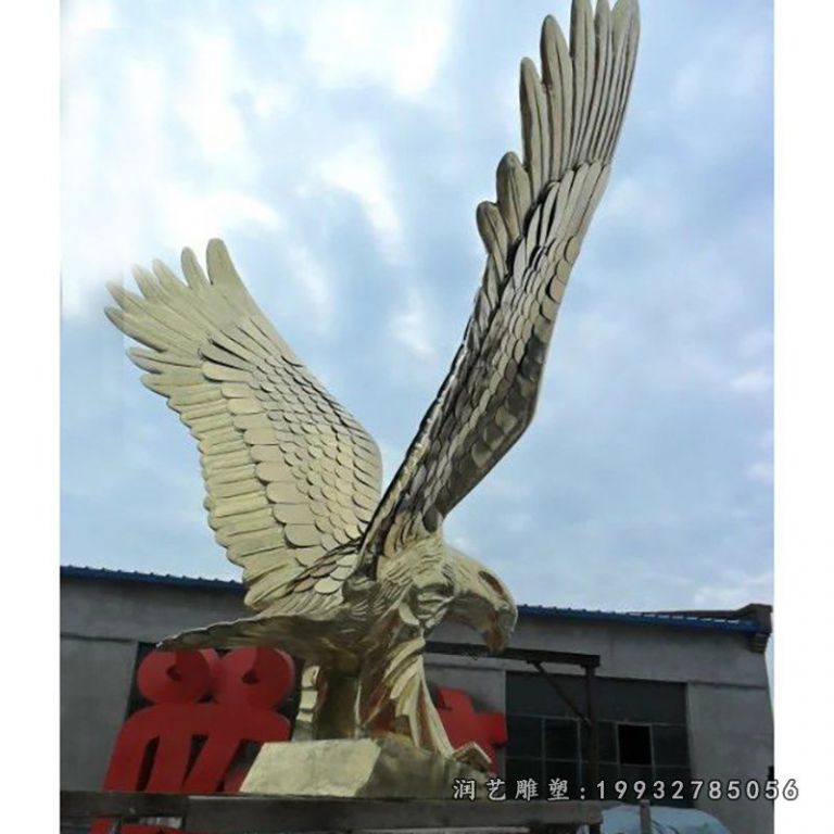 广场不锈钢鹰动物雕塑