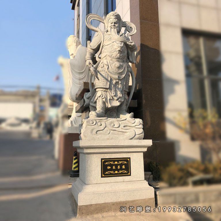 小区关公人物石雕