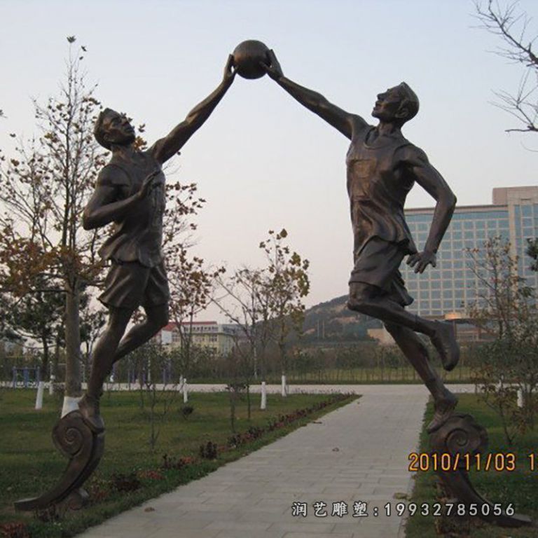 铜雕打篮球雕塑,打篮球人物铜雕