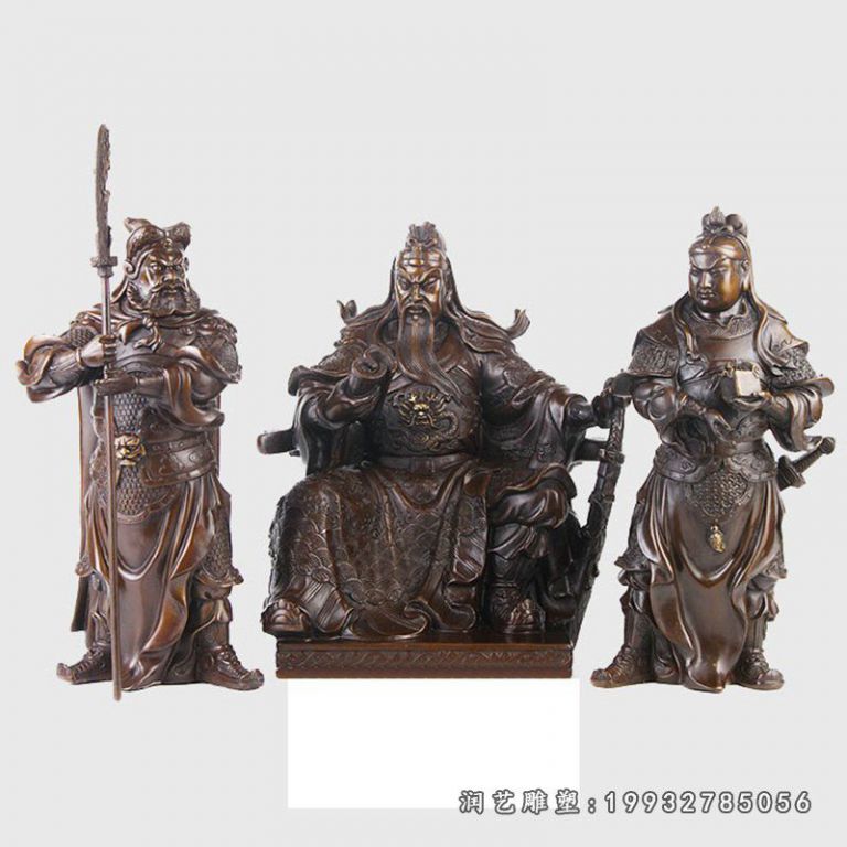 酒店关公人物铜雕