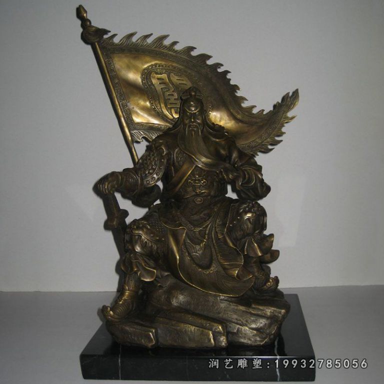 坐式关公铜雕,古代名人铜雕